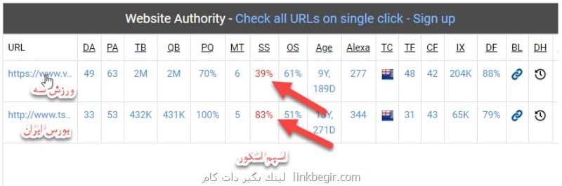 اسم اسکور سایت